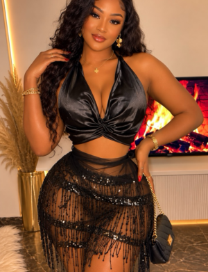 Nuisette robe en dentelle- Multicolore